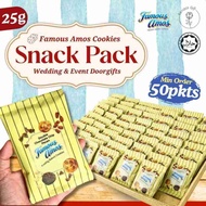 [50pkts] 25G FAMOUS AMOS COOKIES - Mix Flavours -  DOORGIFT / CORPORATE / THANK YOU GIFT Halal