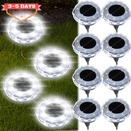 [3-5 Days Arrive]-1-5PCS Solar Buried Lights Warm White Switchable, Polycarbonate Housing / All-Weat