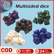 7PCS/Bag DND Dice Set Marble Dice D4 D6 D8 D10 D12 D20 Polyhedral Dice Dungeons and Dragons Game Dic