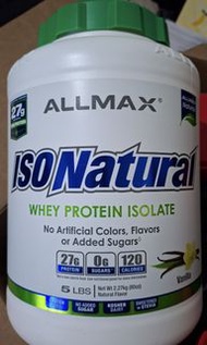 ALLMAX IsoNatural Pure Whey Protein Isolate 增肌奶粉/分離乳清蛋白粉 Vanilla 5lbs 雲呢拿味 5磅