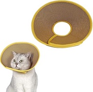XPEX Yellow Cat Cone, Adjustable Recovery Pet Cone, Lightweight Plastic Elizabethan Collar for Cats,