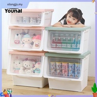 THE 28/42/54L Large Capacity Storage Box With Transparent Lid Stackable Toy Snack Storage Cabinet
