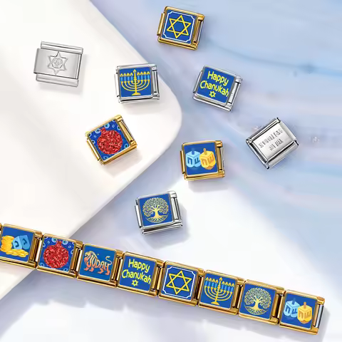 Design GEMOSA Classic Charms GEMOSA Design Evil Eye Italian Charms 9mm Stainless Steel Classic Relig