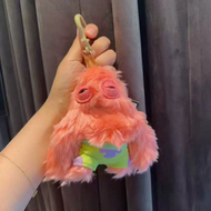 Original Fuggler SpongeBob Patrick Keychain Bag Charm for Backpack Decoration Soft Plush Doll Teeth 