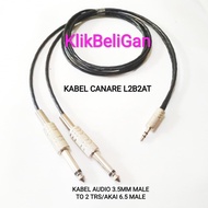 Kabel Canare L2B2AT Jack Aux 3.5mm Male To 2 Akai Mono 0,5 Meter