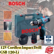 NEW Bosch GSB 120-Li 12V Cordless Impact Drill 2.0AH BATTERY SET