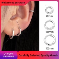 [925 Silver Earrings] Earrings Earrings Earrings Stud Earrings Niche High-End Sense Plain Circle Cir