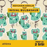 GANTUNGAN Acrylic Initial Keychain - Bulbasaur | Cute Cartoon Initial Souvenir Keychain