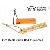 High Quality Fire Maple Ferro Rod Survival Fire Starter Ferrocerium By Bushcraft Malaya