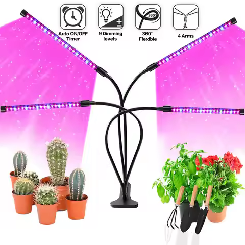 USB LED Plant Grow Light Indoor Garden 10 Dimmable Levels Grow Light Full Spectrum Timer Setting Hyd