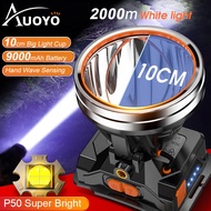 Auoyo Headlamp P50 Powerful LED Headlamp Induction Headlight Waterproof Work Light USB Rechargeable 