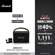 [BUNDLE SET] MARSHALL MINOR III BLACK x KILBURN II BLACK AND BRASS