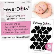 18 Fever Alert Stickers in Heart Shapes (12mm). Easy-to-See Temperature Monitoring for All-Day and N