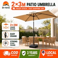Patio Garden Umbrella 2*3M Outdoor Payung Lipat Meja payung Waterproof Sunshade Hotel