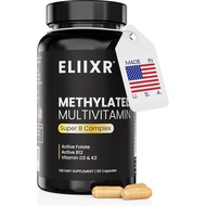 Eliixr Methylated Multivitamin Supplement for Men and Women with 1500mcg of Active Folate and 500mcg