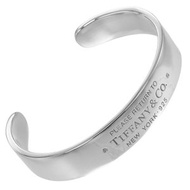 蒂芬妮 (Tiffany & Co.) Return to Tiffany 窄款手鐲，925 純銀鑲鑽，約 ​​32 克，二手，女士款