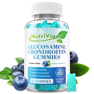 NutriVigor Glucosamine Chondroitin Gummies, Extra Strength Joint Support Supplement with MSM & Elder