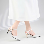 Giày Cao Gót MWC 4374 - Giày Cao Gót Mũi Nhọn KimTuyến Quai Hậu Gót Nhọn 5p Phối Màu Kiểu Dáng Công