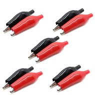 5pairs 45mm/35mm Alligator Clip crocodile electrical Clamp for multimeter Testing Probe Meter with Black and red Plastic Boot