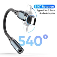 New Type-c to 3.5mm Audio Adapter, 540° Rotating, Microphone + Inline control Supported, 13CM
