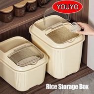 Rice Storage Box Grain Container Kitchen Cereal Rice Bucket Insect and Moisture Proof Sealed Organiz