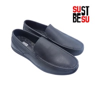 SubestSu men's black office loafers 854-6035