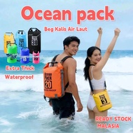 Ocean Pack Waterproof Thick 2L-30L Dry bag for Camping Swimming Fishing Beg Kalis Air Laut