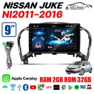 HO จอ android ติดรถตู้ จอแอนดรอยแท้ 9นิ้ว NISSAN JUKE 2011-2016 2din Apple Carplay จอแอนดรอยติดรถยนต์ 2K HD Android 12.1 Gps Bluetooth WiFi USB สําหรับรถยนต์จอ