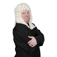 Costume Agent Judge Costume Accessory White Deluxe Wig