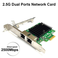 TECHCHIP-2 Port 2.5G PCIe Network Card 2.5 Gigabit Ethernet Adapter RTL8125BG Chip PCI-E Ethernet LA