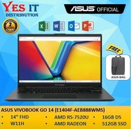 Asus VivoBook Go 14 E1404F-AEB888WMS (14 FHD R5-7520U 512GB SSD 16GB DDR5 WIN11) Laptop