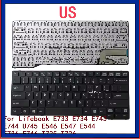 New US Laptop Keyboard For Fujitsu Lifebook E733 E734 E743 E744 U745 E546 E547 E544 E736 E746 T725 T