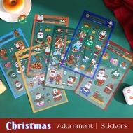 Christmas Pet Transparent Stickers A-F series Hand tent Stickers Cartoon DIY Kids cup decorative handbook stickers