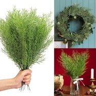 Artificial Pine Branches-13.7 Inches Fake Greenery Plants Pine Sprigs-Faux Pine Leaves Picks for DIY Garland Crafts Christmas Embellishing and Home Garden Decoration