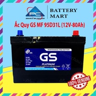 Battery 12V-80Ah, Car Battery GS MF 95D31L/R
