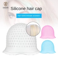 XUESHAN Hair Coloring Hat, Reusable With Hook Hair Coloring Highlighting Cap,  Silicone Hair Dying F
