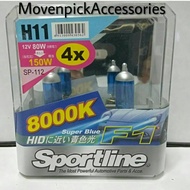 White Xenon F1 Sportline H11 12V 80W Korean Bulb