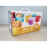 BeiHe Food Container One Touch Topper/Canister 0.73L Giftset of 4 NOT tupperware
