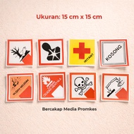 B3 Waste Symbol Sticker | Toxic Dangerous Waste | Symbol Hazard Sticker