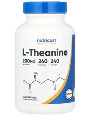L-Theanine 200 mg 240 Capsules Nutricost แอล-ธีอะนีน ผ่อนคลาย สมาธิ