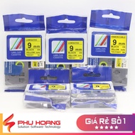 [Combo of 5 boxes] Printed labels Tz2-621, width 9mm* length 8m, black letters on yellow background,