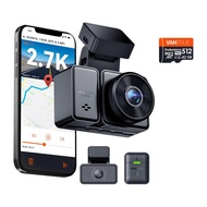 Vantrue E2 Dual กล้อง กล้องติดรถยนต์ 2.7K+2.7K หน้า-หลัง vision กลางคืน IR ควบคุมเสียง WiFi GPS ระบบ