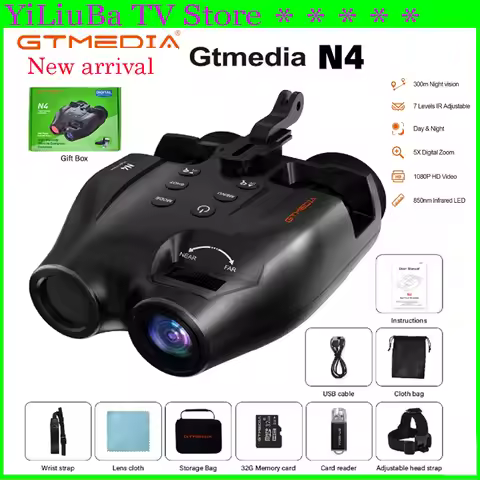 [Genuine]2024 Newest GTMEDIA N4 Night Vision Binoculars 300M 5X Optical Full Dark 850nm Infrared LED