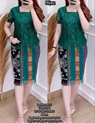 STELAN BAJU KEBAYA BROKAT ROK TENUN WANITA ETNICK MASA KINI