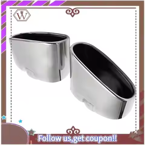 A57E-Stainless Steel Chrome Car Exhaust Tips Dual Tailpipe Muffler Pipe Cover For BMW X5 E70 E53 200