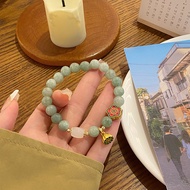 Artistic Retro Ethnic Style Jade Calabash Pendent Bracelet