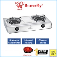 Butterfly BGC-881 Infrared Double Burner Gas Stove Stainless Steel Body