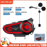 [Ready Stock] Gearelec DK02 Helm Sepeda Motor Bluetooth Headset Hands Gratis Panggilan Kit IPX7 Waterproof 2800mAh BT5.2 Headset Stereo Nirkabel dengan 1000h Standby Time COD