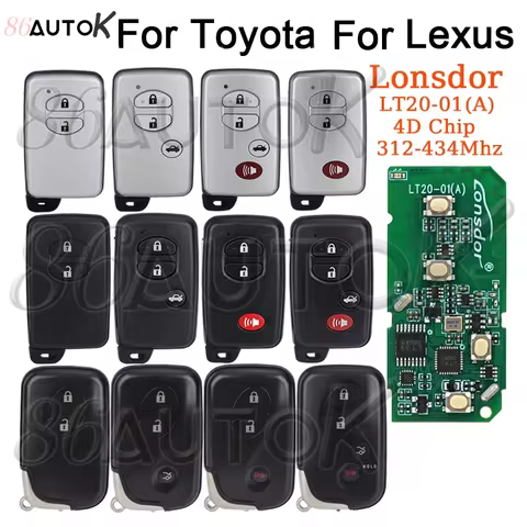 Lonsdor LT20-01EN Universal Smart Remote Key 4D Chip 312-434Mhz For Toyota RAV4 Prado Corolla Camry 