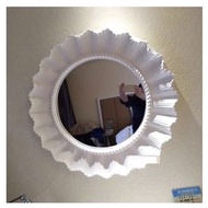 浴室鏡 浴室衛浴鏡玄關裝飾鏡（大號白色(尺寸：寬85*高85CM)